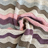 Crochet Wavy Blanket - Ready to Ship -35”x35”