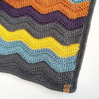 Crochet Wavy Blanket - Ready to Ship -35”x35”