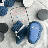 Faux Leather Bottom/Shearling Lined Booties - Hockey - Ready to Ship