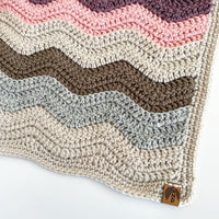 Crochet Wavy Blanket - Ready to Ship -35”x35”