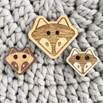 Wood Button - Ready to Ship - Fox