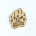 Wood Button - Ready to Ship - Bear Paw